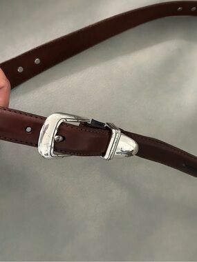 Onyx by Brighton Men's Brown Leather Bag Strap with Silver Buckle and Golf